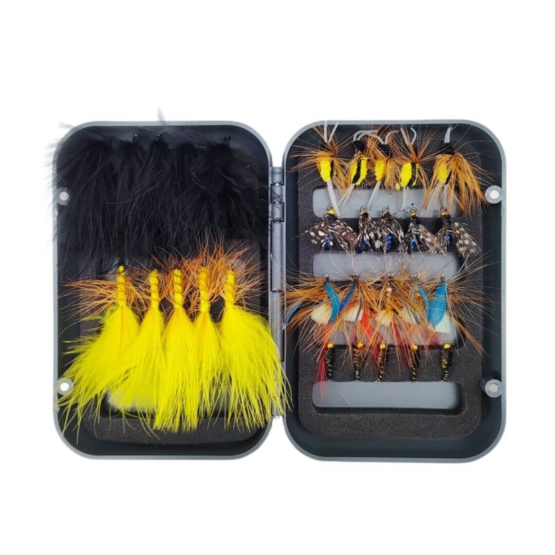 30pcs Loch - Style & Stillwater Fly Assortment | Trout Lures & Attractor Wet Flies with Box - RIVFLY