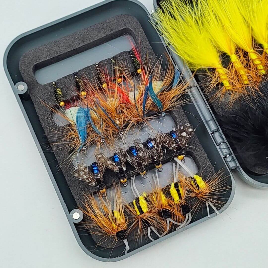 30pcs Loch - Style & Stillwater Fly Assortment | Trout Lures & Attractor Wet Flies with Box - RIVFLY