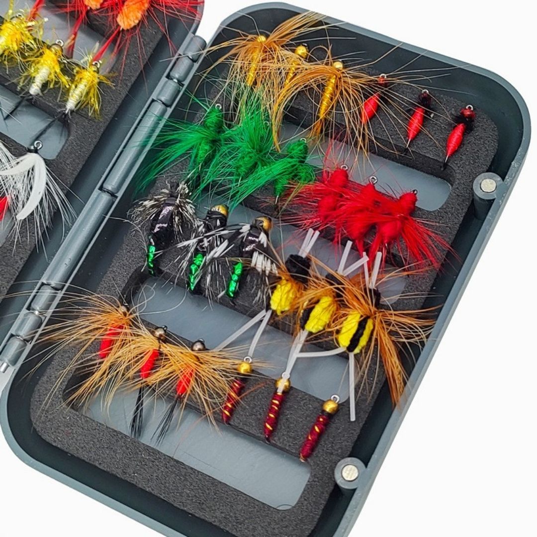 48pcs Panfish & Trout Fly Assortment | Ultimate Variety Pack with Box - RIVFLY