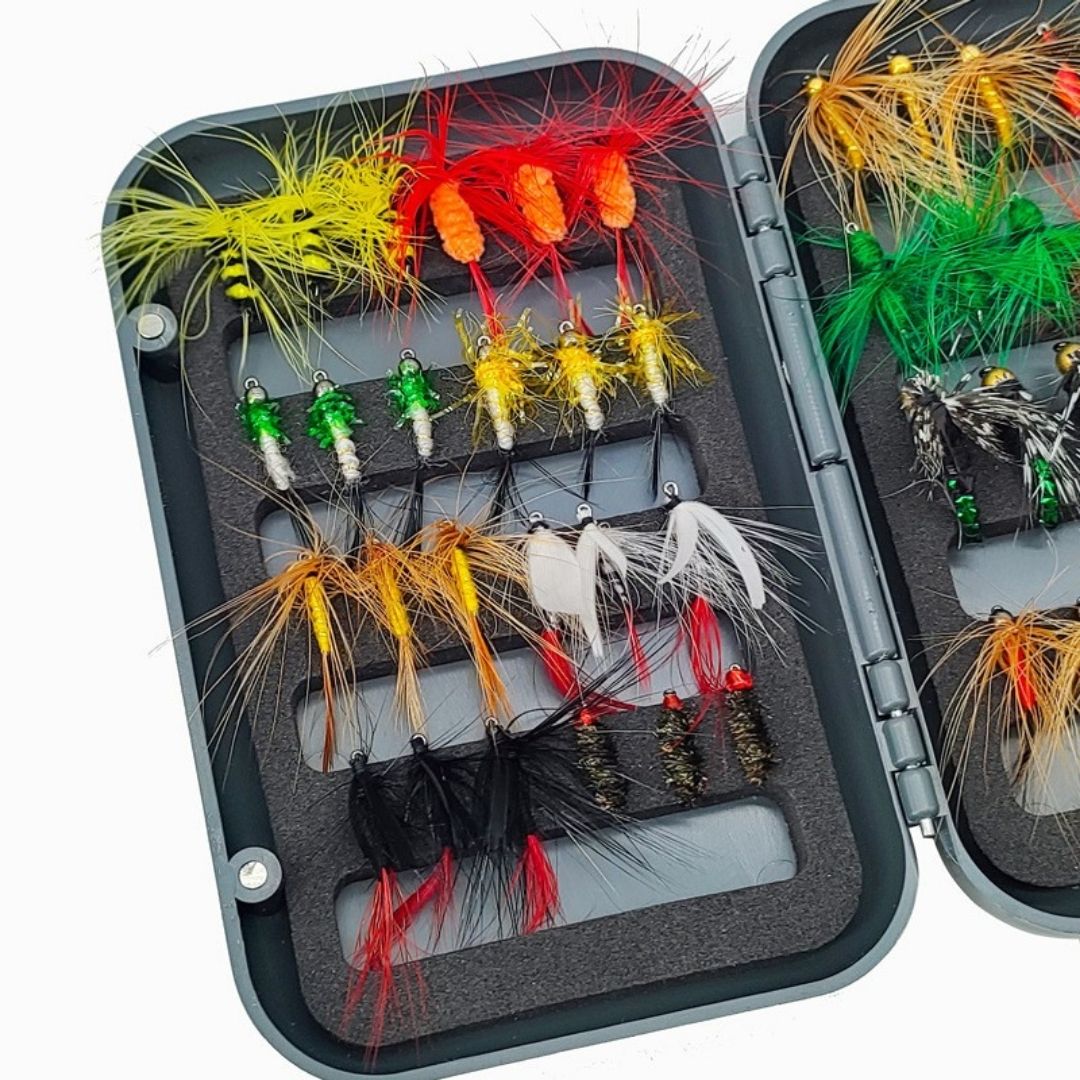 48pcs Panfish & Trout Fly Assortment | Ultimate Variety Pack with Box - RIVFLY