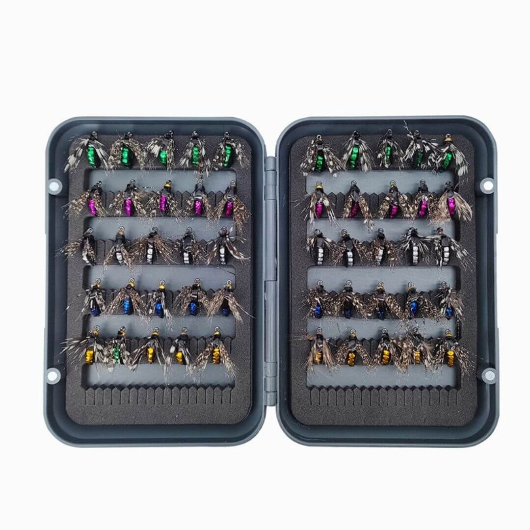 50pcs Hotspot Euro Nymph Assortment | Modern Competition Trout Flies - RIVFLY