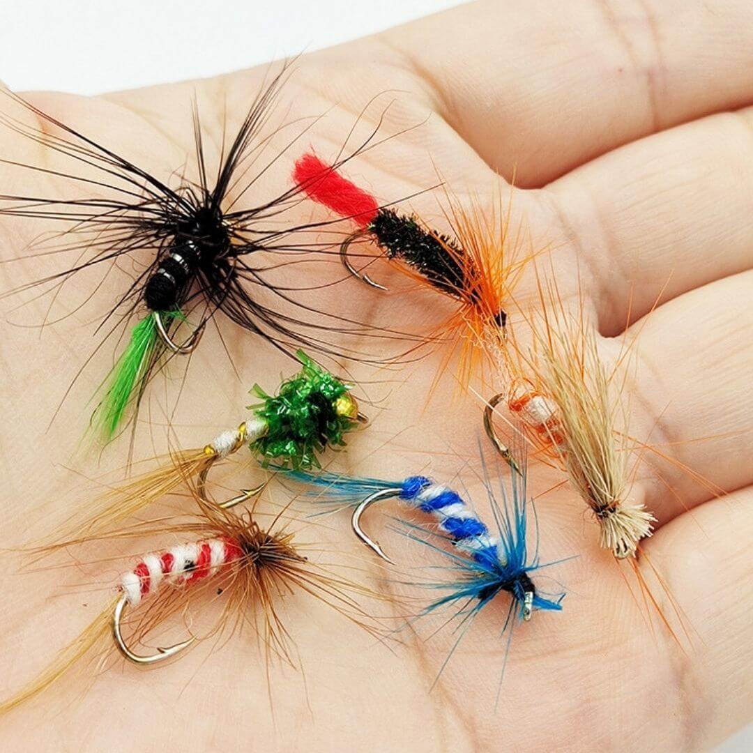 64pcs Fly Assortment | Woolly Buggers, Dry Flies & Nymphs with Waterproof Box - RIVFLY
