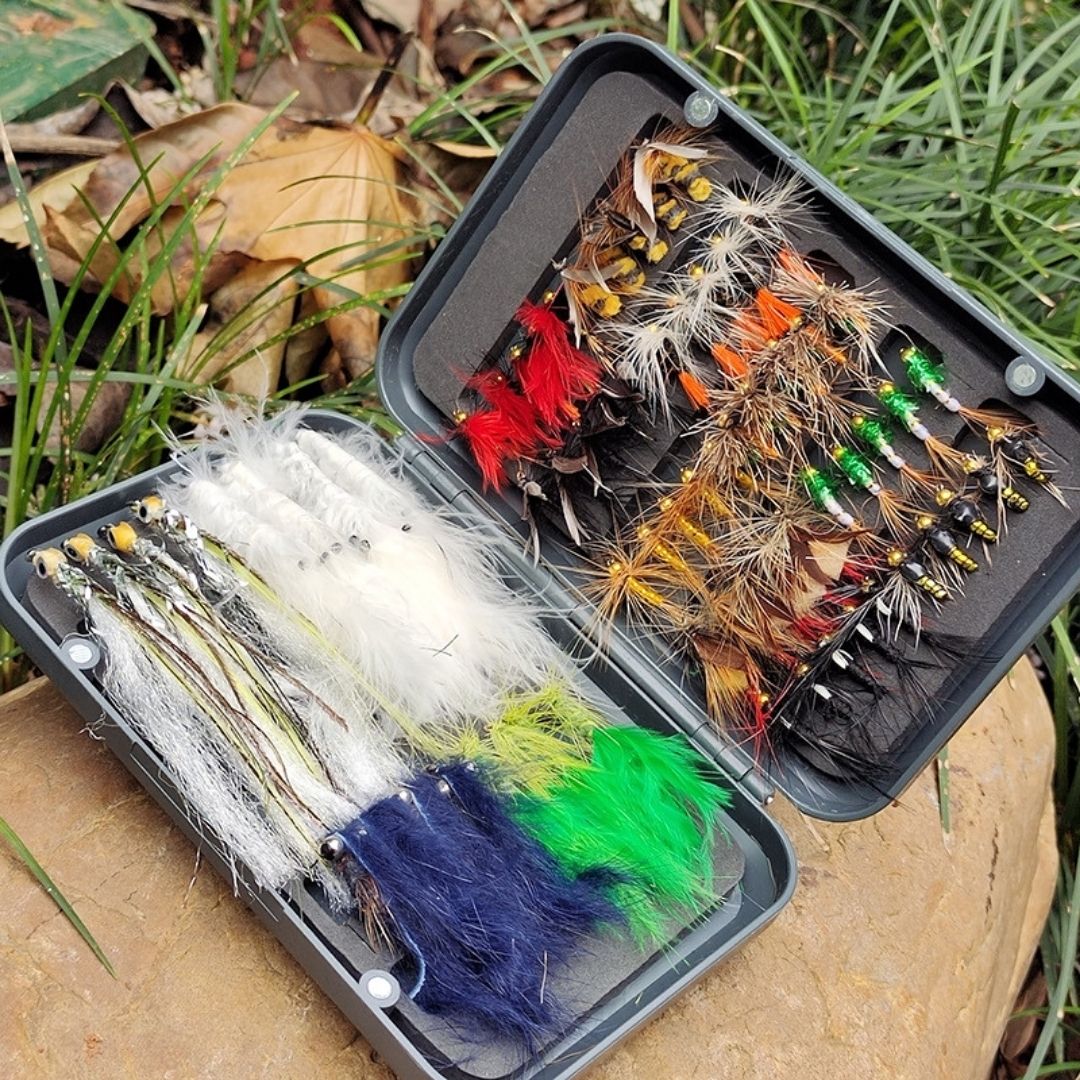 66pcs Universal Angler Fly Assortment | Bass, Trout, Streamer & Nymph Kit with Box - RIVFLY