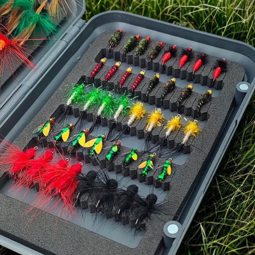 80pcs Universal Trout Fly Assortment | Dries, Nymphs, Streamers for All Anglers - RIVFLY