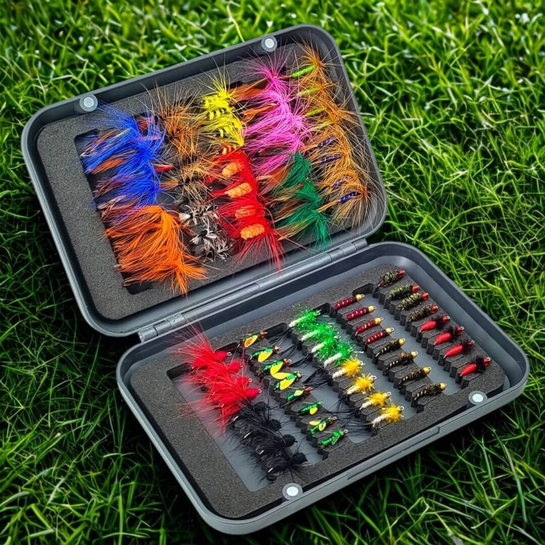 80pcs Universal Trout Fly Assortment | Dries, Nymphs, Streamers for All Anglers - RIVFLY