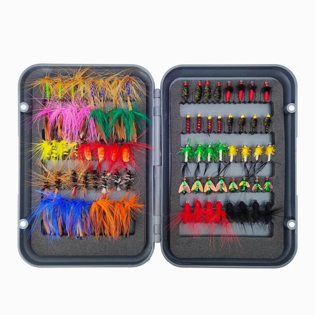80pcs Universal Trout Fly Assortment | Dries, Nymphs, Streamers for All Anglers - RIVFLY
