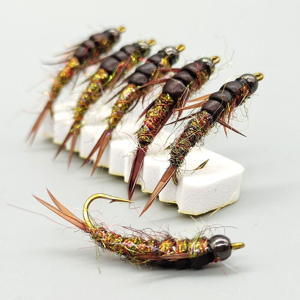 Fly Fishing Flies Tungsten Flash Nymph | Heavyweight Beadhead Pheasant Tail for Trout & Grayling - RIVFLY