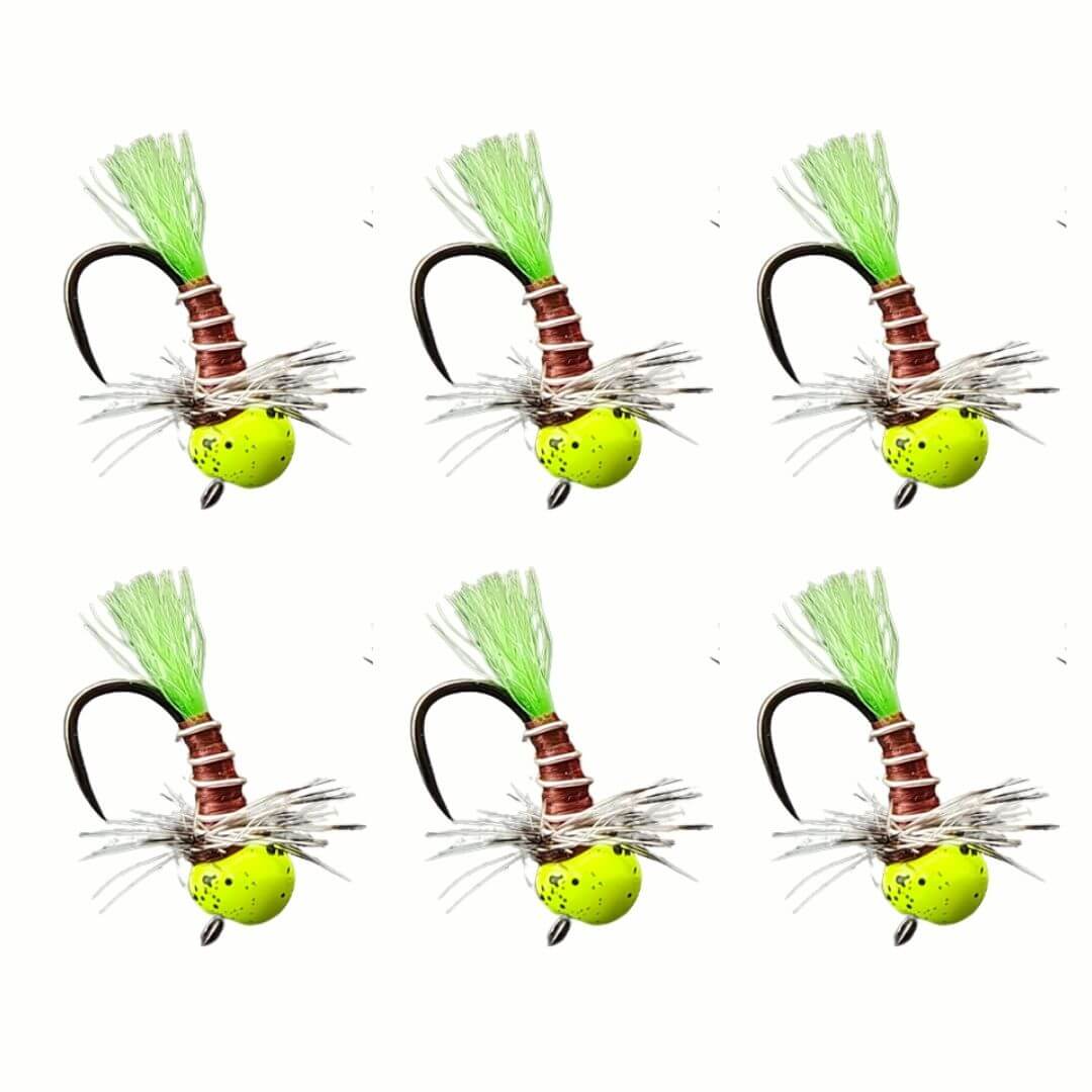 Glow Head Tungsten Euro Nymphing| Barbless Fast Sinking Jig Fly - RIVFLY