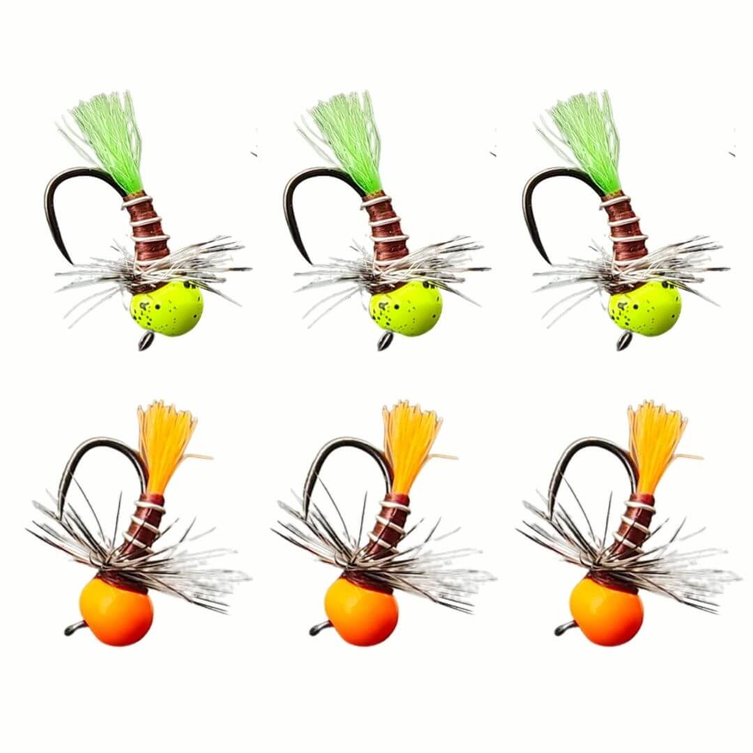 Glow Head Tungsten Euro Nymphing| Barbless Fast Sinking Jig Fly - RIVFLY