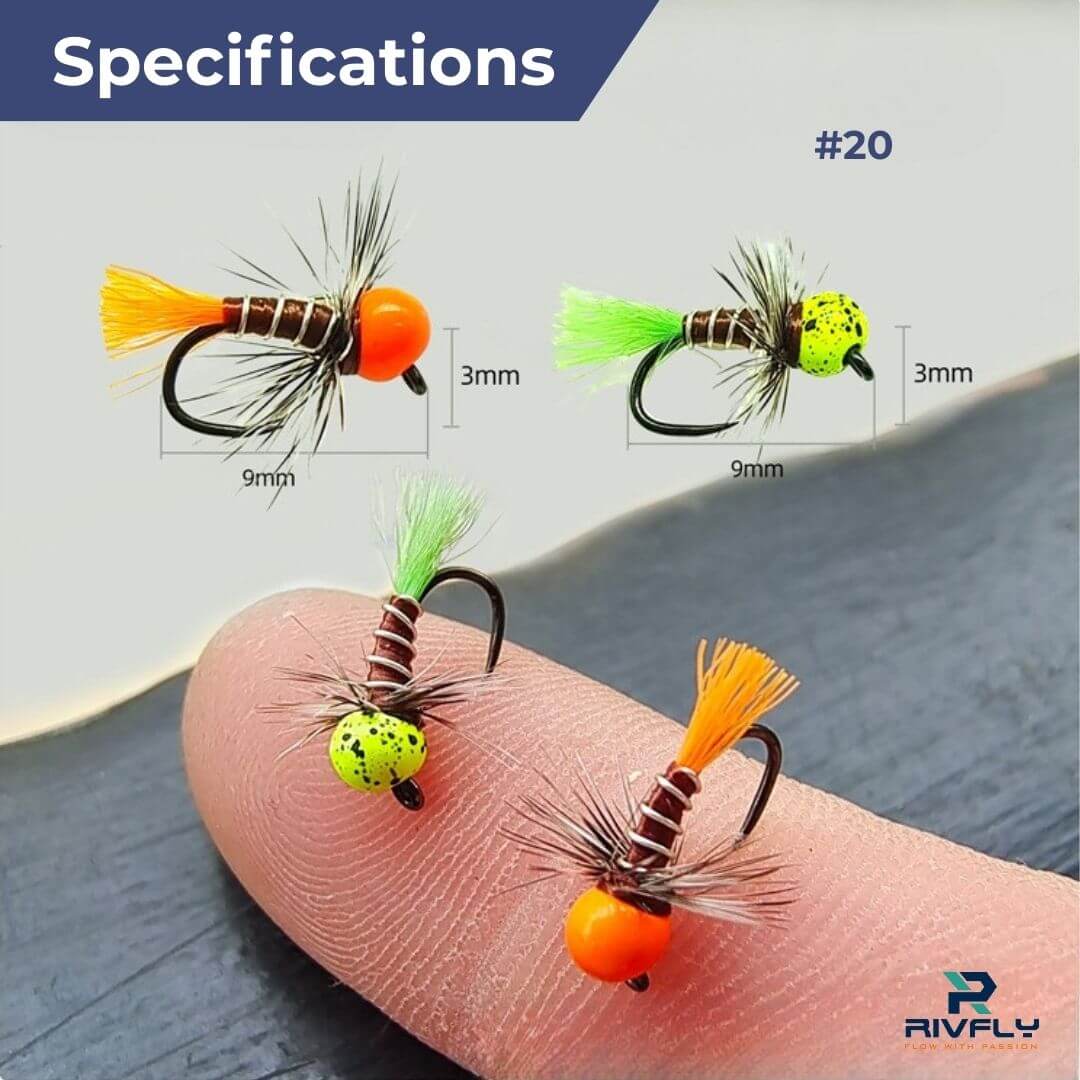 Glow Head Tungsten Euro Nymphing| Barbless Fast Sinking Jig Fly - RIVFLY