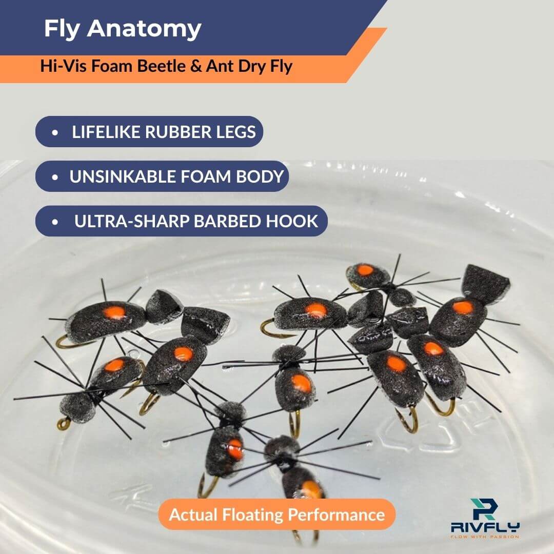 Hi - Vis Foam Terrestrial Flies | Ant & Beetle Patterns - RIVFLY