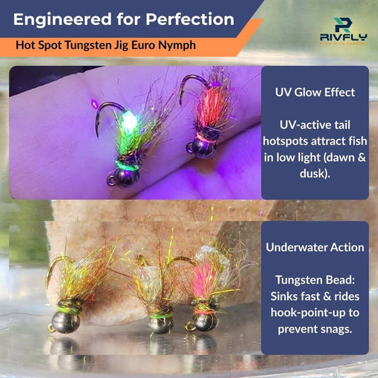 Hot Spot Tungsten Jig Euro Nymph - RIVFLY