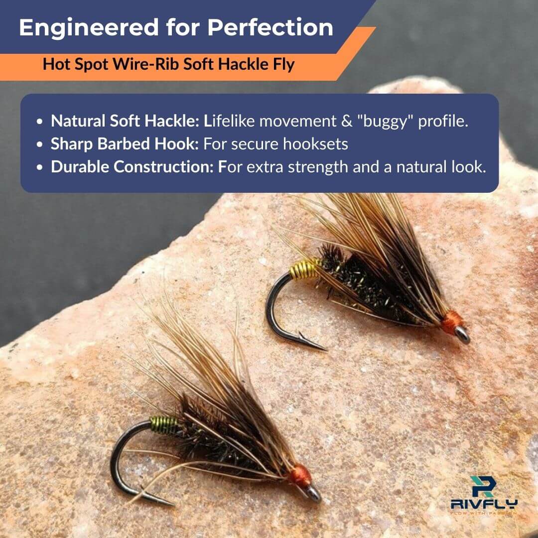 Hot Spot Wire - Rib Soft Hackle Fly - RIVFLY