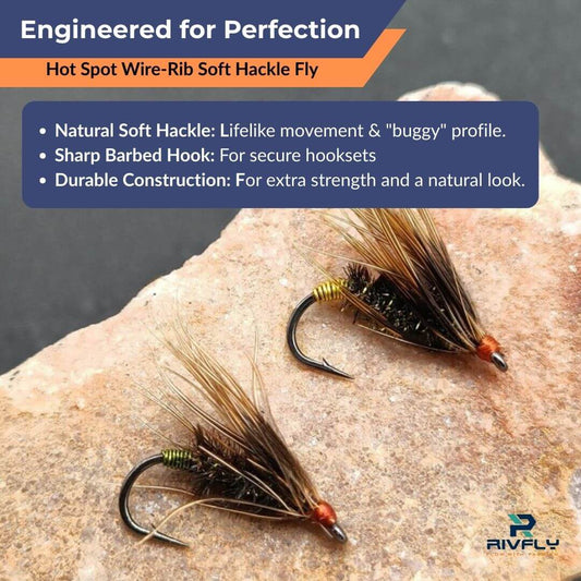 Hot Spot Wire - Rib Soft Hackle Fly - RIVFLY