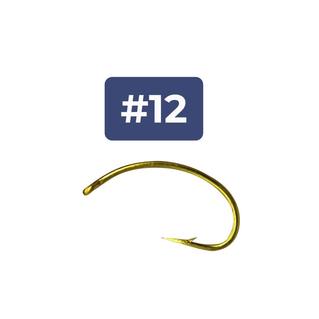 Rivfly Forged Scud & Pupa Hooks | Barbed Curved Shank Fly Tying Hooks - RIVFLY