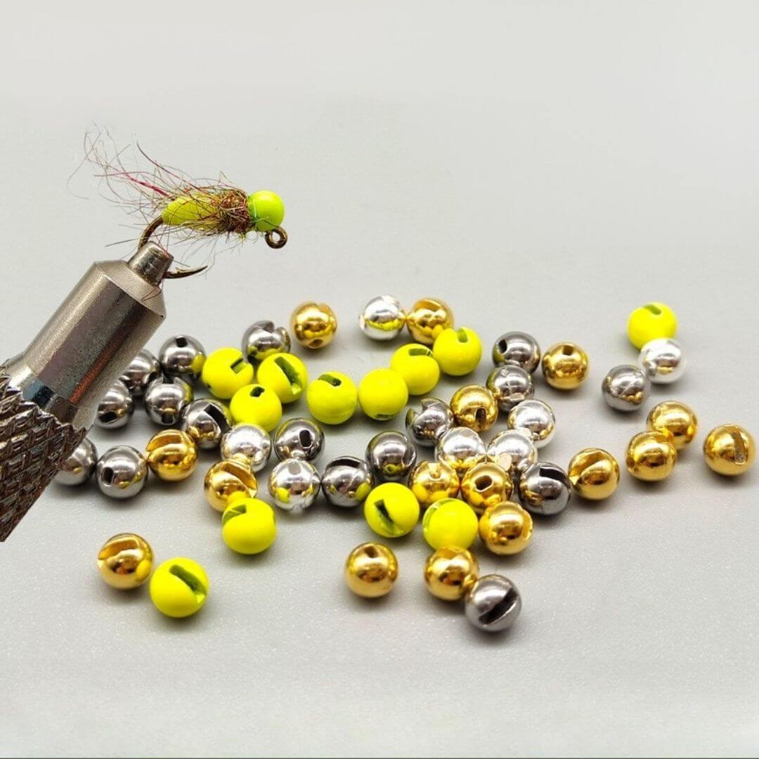 Rivfly Slotted Tungsten Beads for Fly Tying | Pro - Grade Euro Nymphing & Jig Heads - RIVFLY