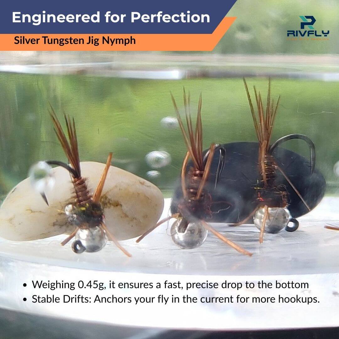 Silver Tungsten Jig Nymph - RIVFLY