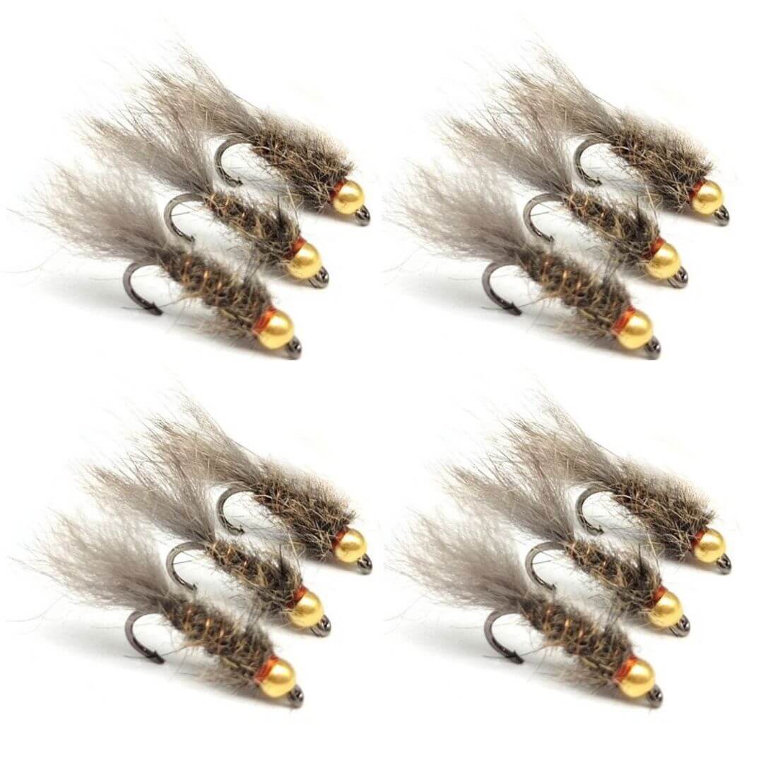 Squirrel Hair Nymph - Gold Bead Attractor Fly - RIVFLY