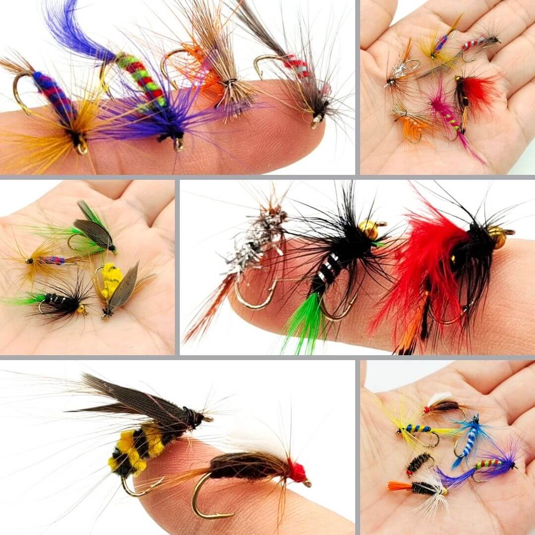 The Ultimate 48pcs Trout Fly Assortment | Essential Dry Flies & Nymphs with Fly Box - RIVFLY