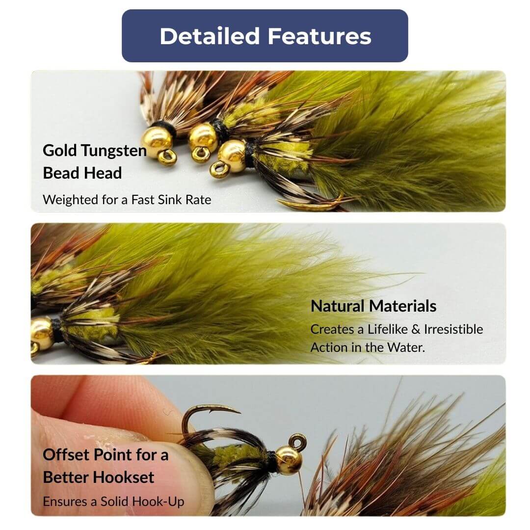 Tungsten Jig Hook Woolly Bugger - RIVFLY