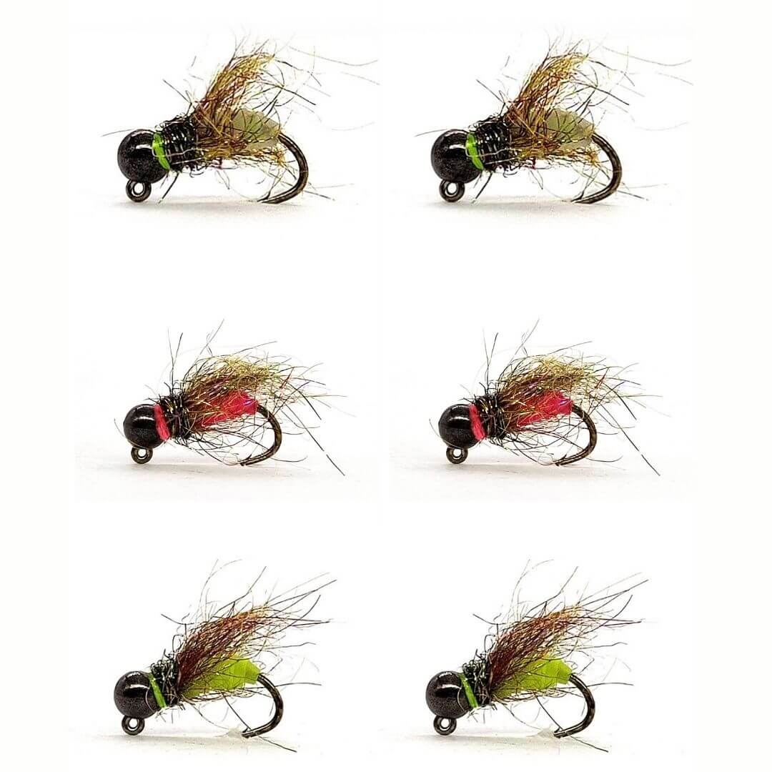 UV Hot - Spot Tungsten Jig Nymph | Barbless Euro Fly Pack - RIVFLY