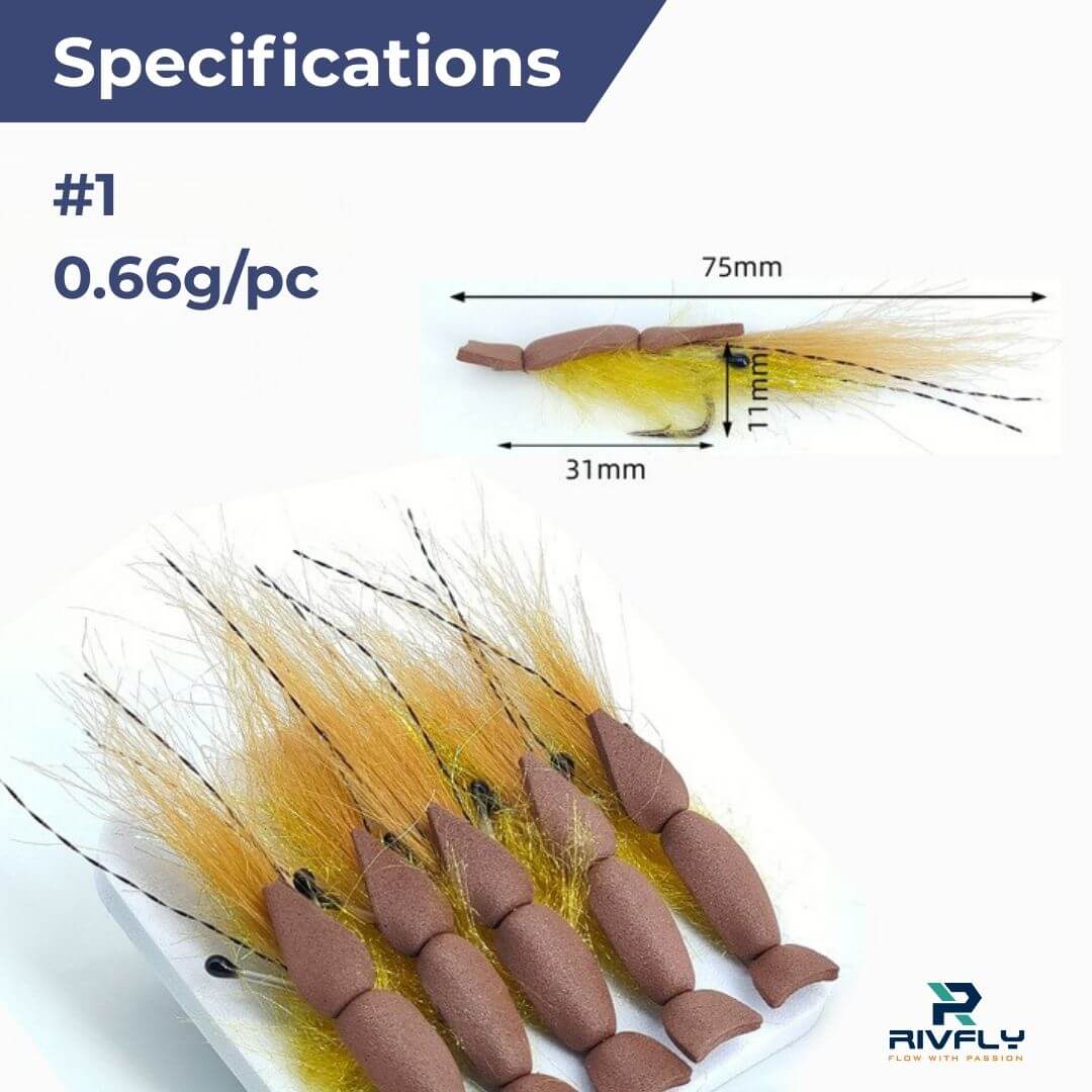 Foam Gurgler Shrimp｜ Topwater Saltwater Fly for Redfish & Snook - RIVFLY