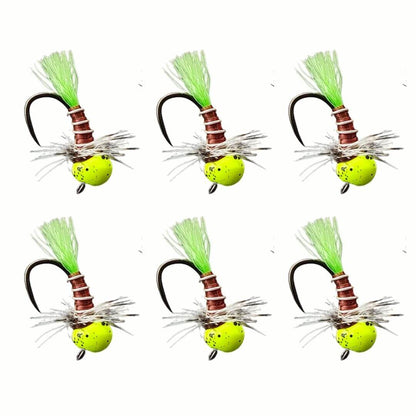 Glow Head Tungsten Euro Nymphing｜ Barbless Fast Sinking Jig Fly - RIVFLY