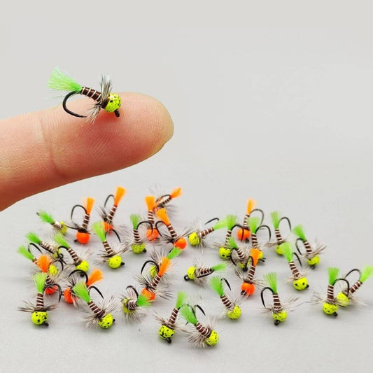 Glow Head Tungsten Euro Nymphing｜ Barbless Fast Sinking Jig Fly - RIVFLY