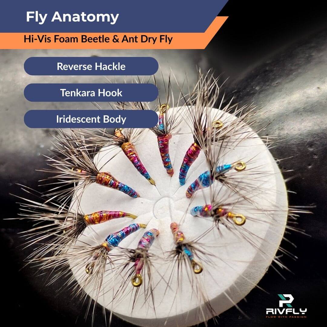 Iridescent Sakasa Kebari - Reverse Hackle Tenkara Fly - RIVFLY