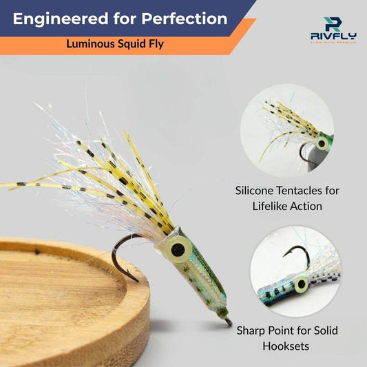 Luminous Squid Fly - Glow - in - the - Dark Saltwater Streamer - RIVFLY