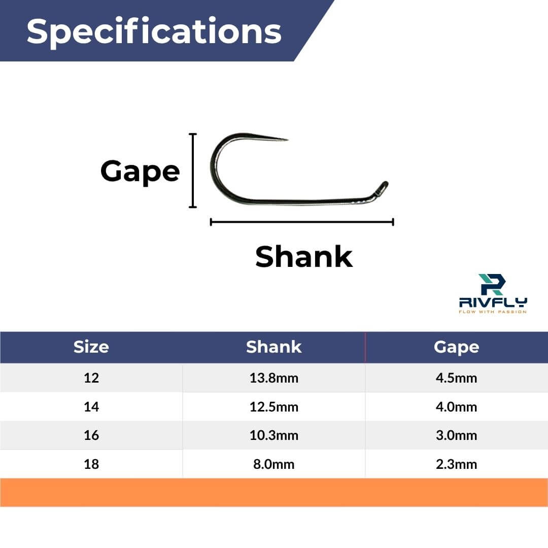 Rivfly Classic All - Purpose Dry Fly Hooks | Barbless Fly Tying Hooks - RIVFLY