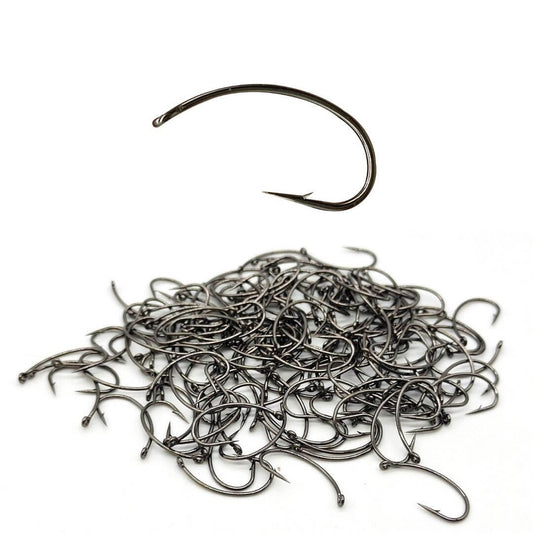 Rivfly Forged Scud & Pupa Hooks | Barbed Curved Shank Fly Tying Hooks - RIVFLY