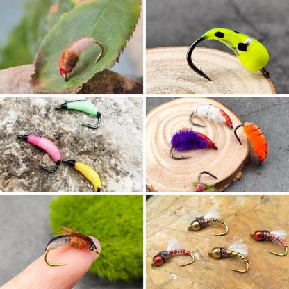 Rivfly Forged Scud & Pupa Hooks | Barbed Curved Shank Fly Tying Hooks - RIVFLY