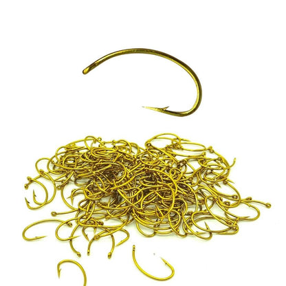 Rivfly Forged Scud & Pupa Hooks | Barbed Curved Shank Fly Tying Hooks - RIVFLY