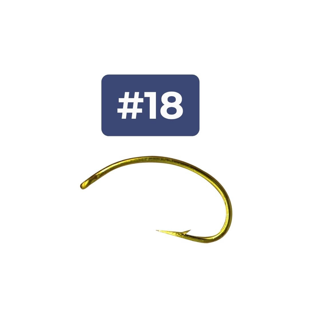 Rivfly Forged Scud & Pupa Hooks | Barbed Curved Shank Fly Tying Hooks - RIVFLY