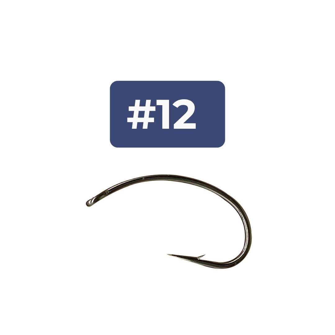 Rivfly Forged Scud & Pupa Hooks | Barbed Curved Shank Fly Tying Hooks - RIVFLY