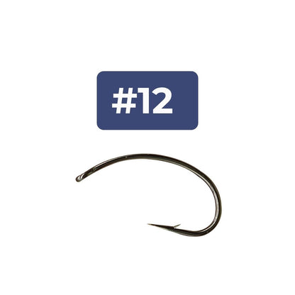 Rivfly Forged Scud & Pupa Hooks | Barbed Curved Shank Fly Tying Hooks - RIVFLY