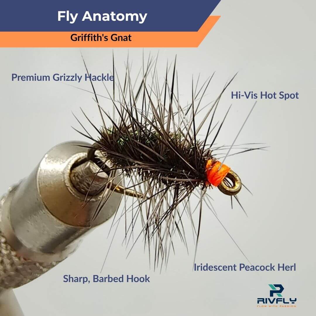 Rivfly Hot Spot Griffith's Gnat | Ultimate Midge Cluster Dry Fly - RIVFLY