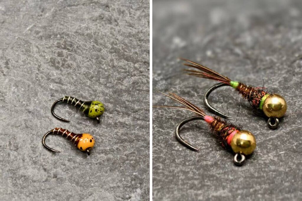 Perdigon nymph and frechie nymph
